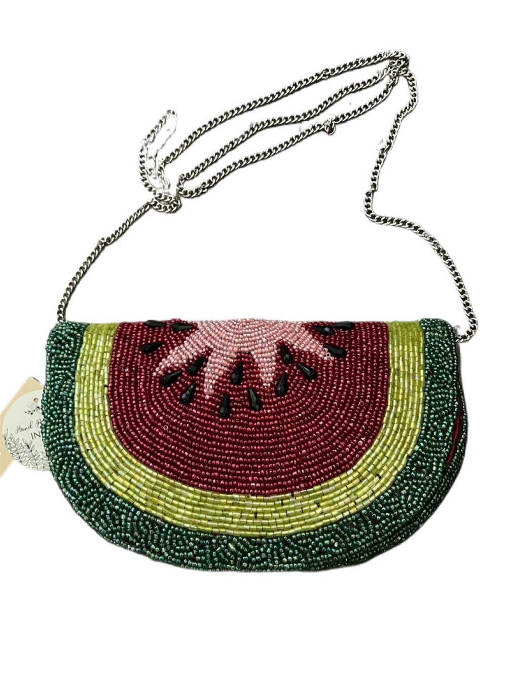 Studio 12 brand Watermelon Slice Hand-Beaded Crossbody Clutch. Brand New!